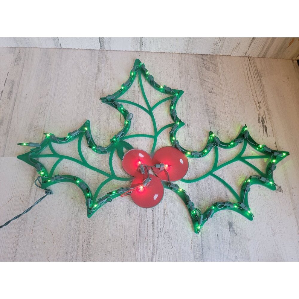 Vintage light up mistletoe string light hanging Xmas home decor